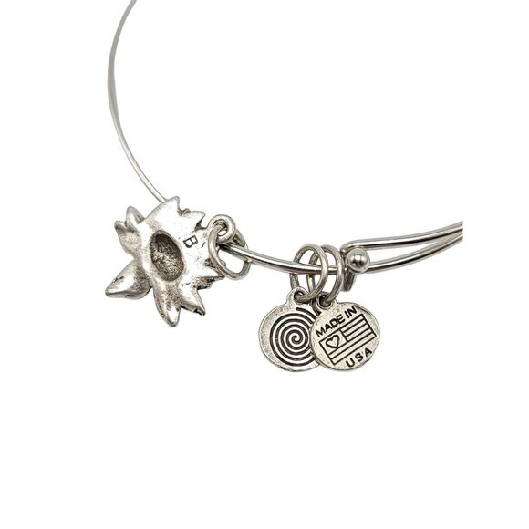 Alex & Ani Clea Ray Lotus Flower Pendant Silver Toned Bracelet - Picture 3 of 4